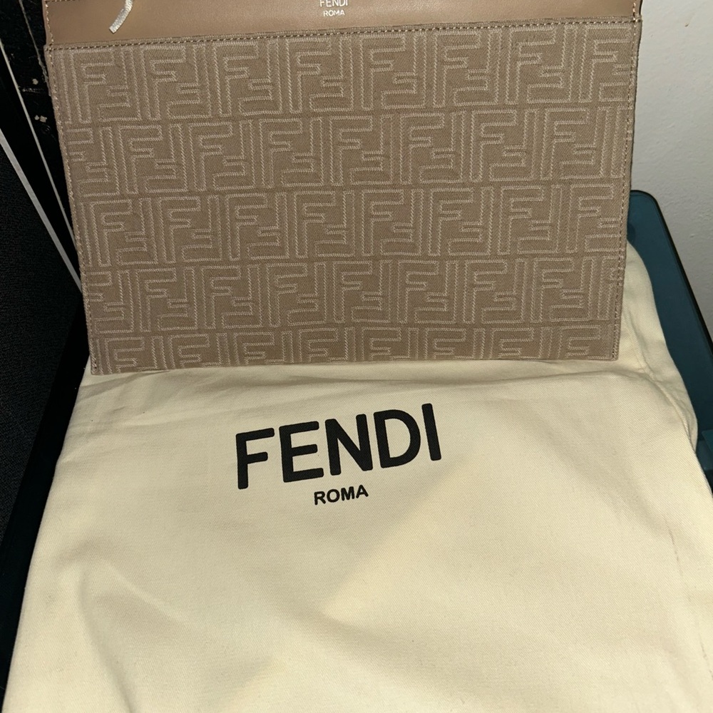 Fendi Tan Monogram Pouch